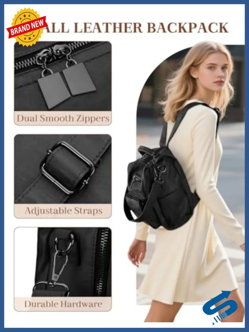 Fashion Vegan Leather Backpack Purse | 3 Ways to Carry Travel